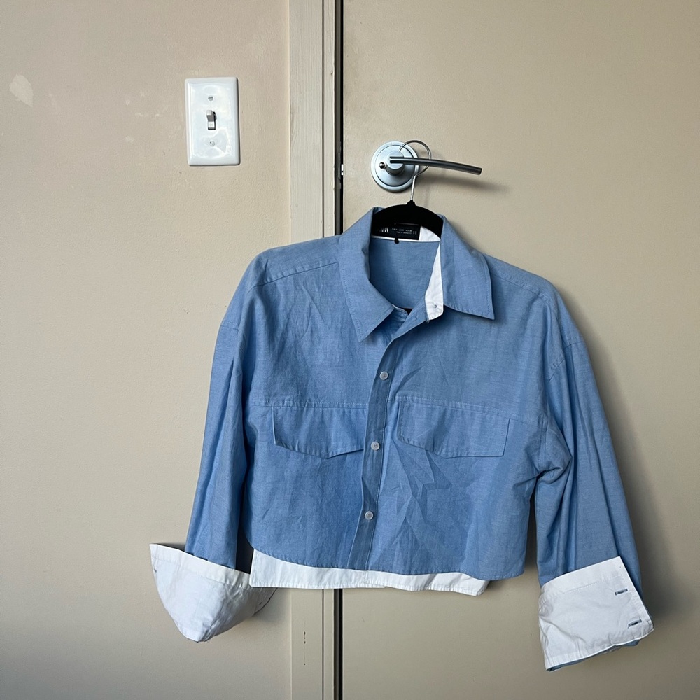 Zara Light Blue Collared Shirt